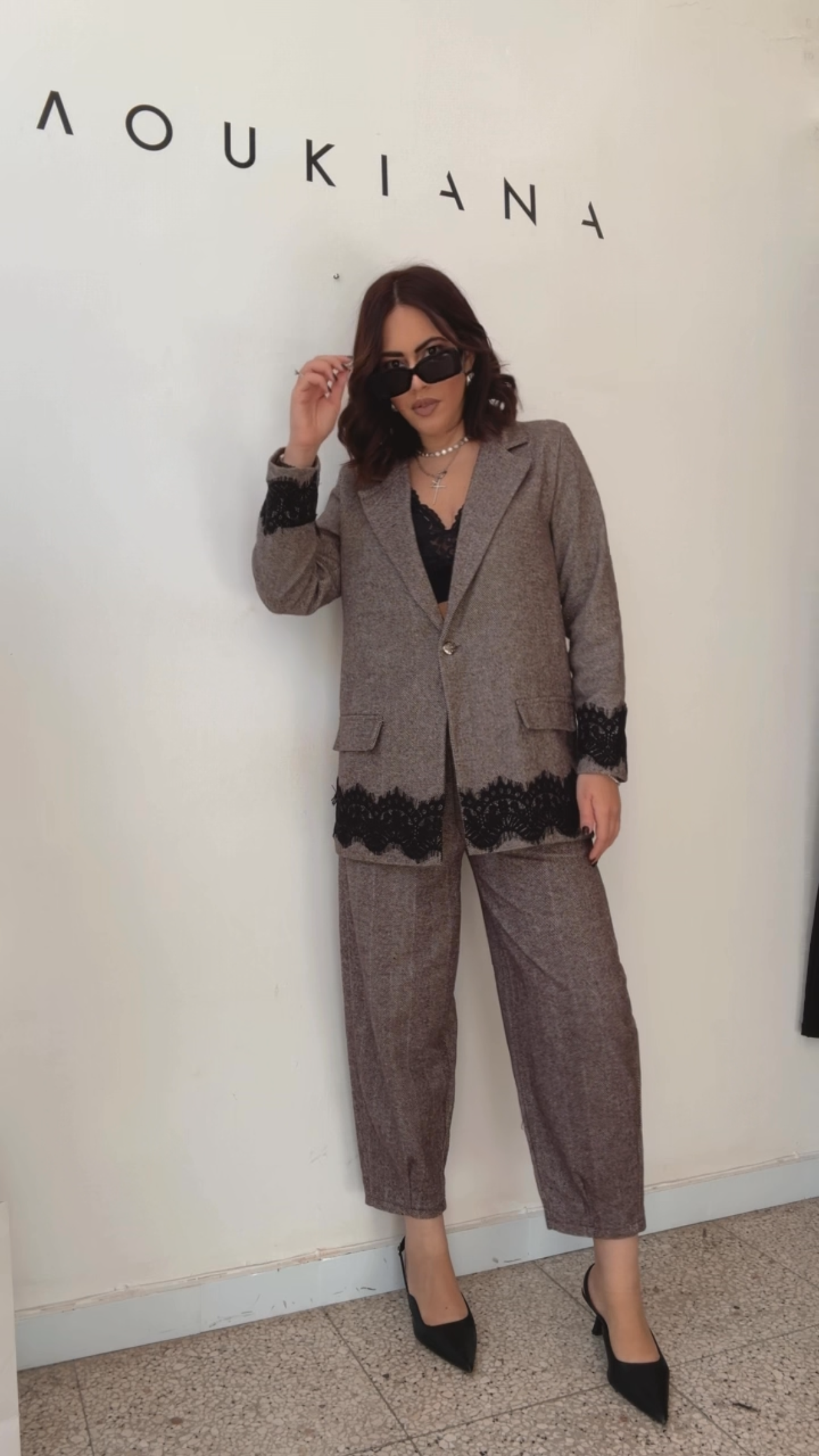 Suit Set with Lace Details