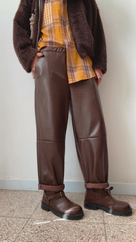 Leather Trousers in Brown
