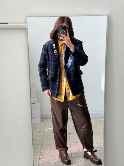 Checkered Blazer in Blue