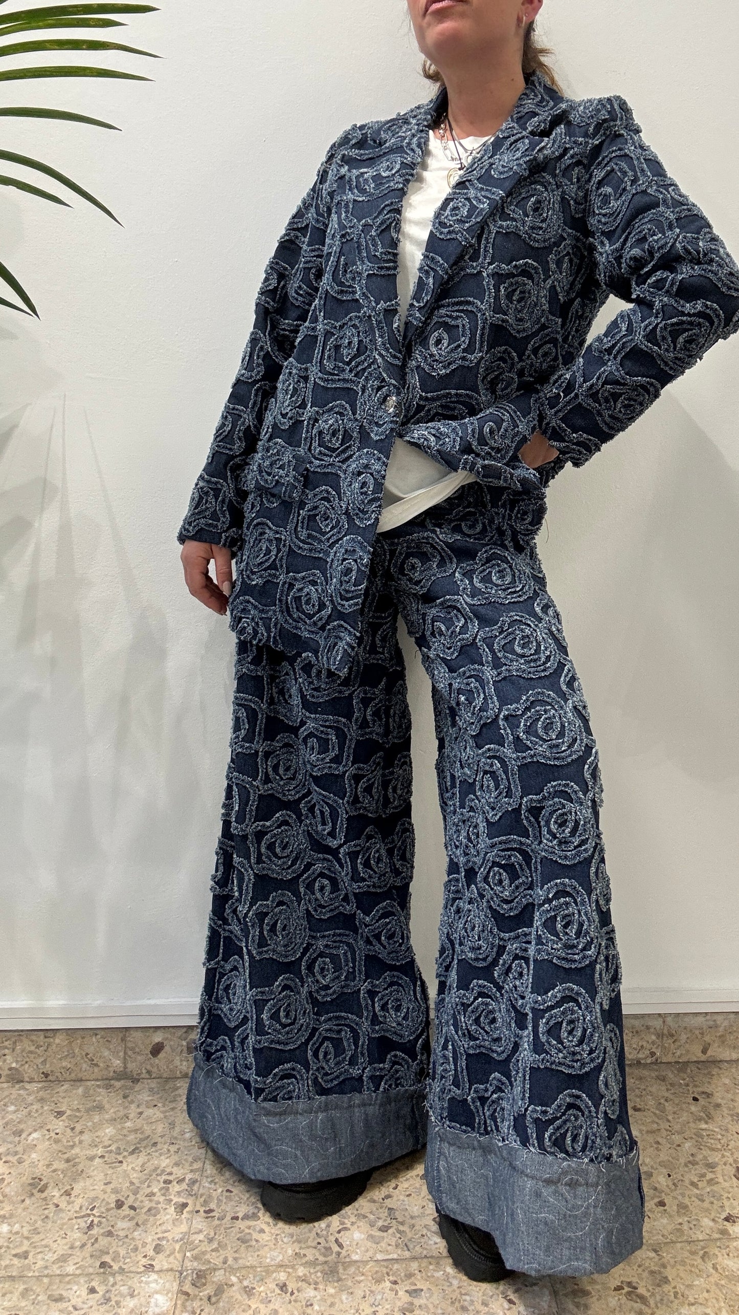 Denim Suit Set in Blue