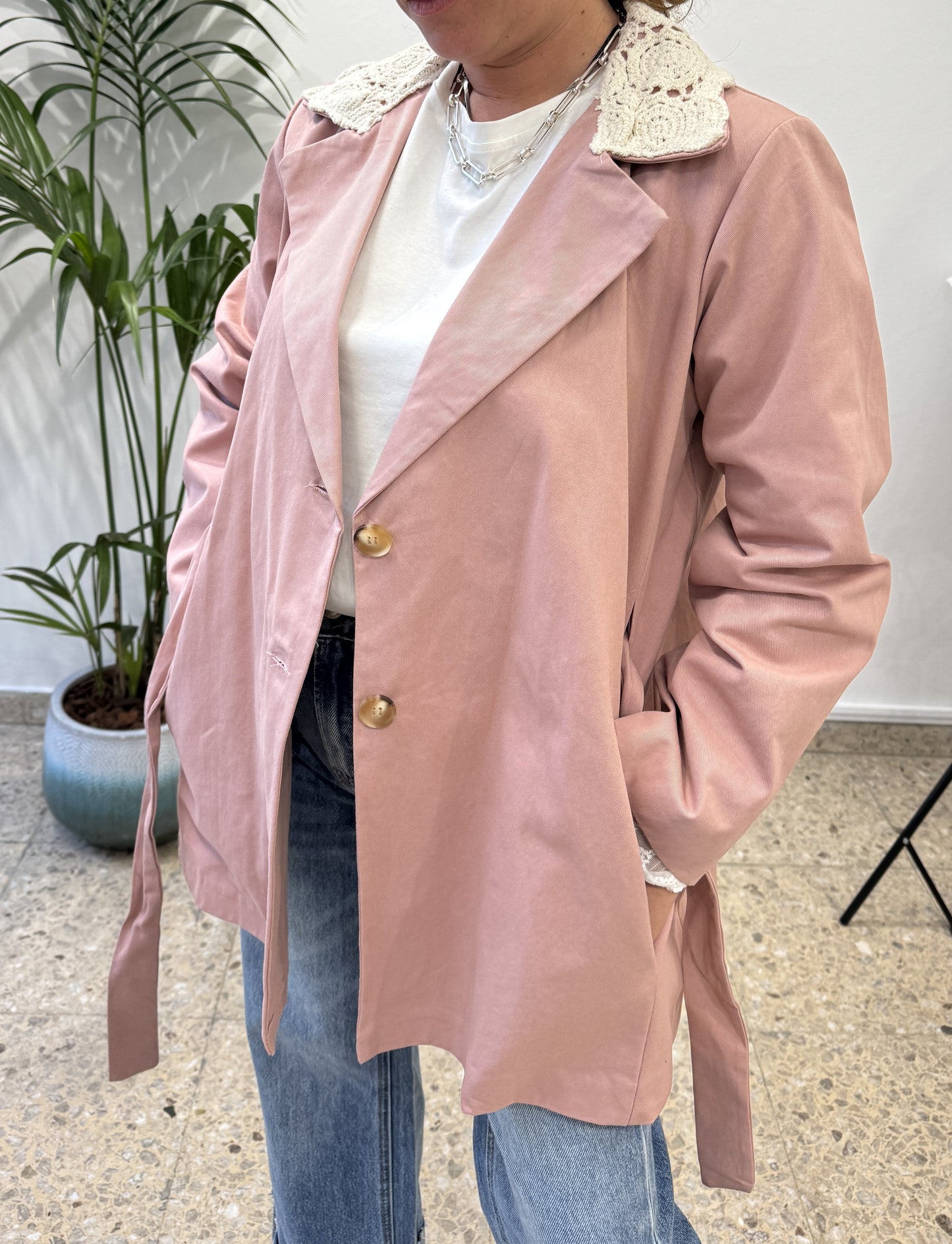 Wrap Coat in Pink