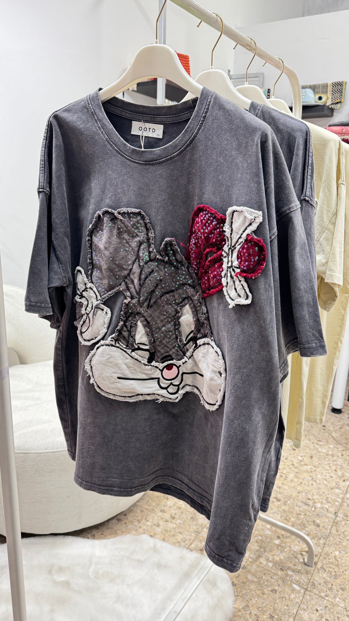 Embroidered Cartoon T-Shirt