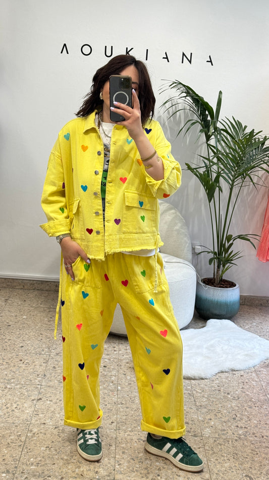 Denim Love Set in Yellow