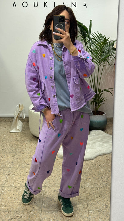 Denim Love Set in Purple