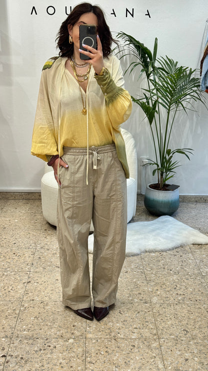 Ombre Yellow-Green Boho Blouse