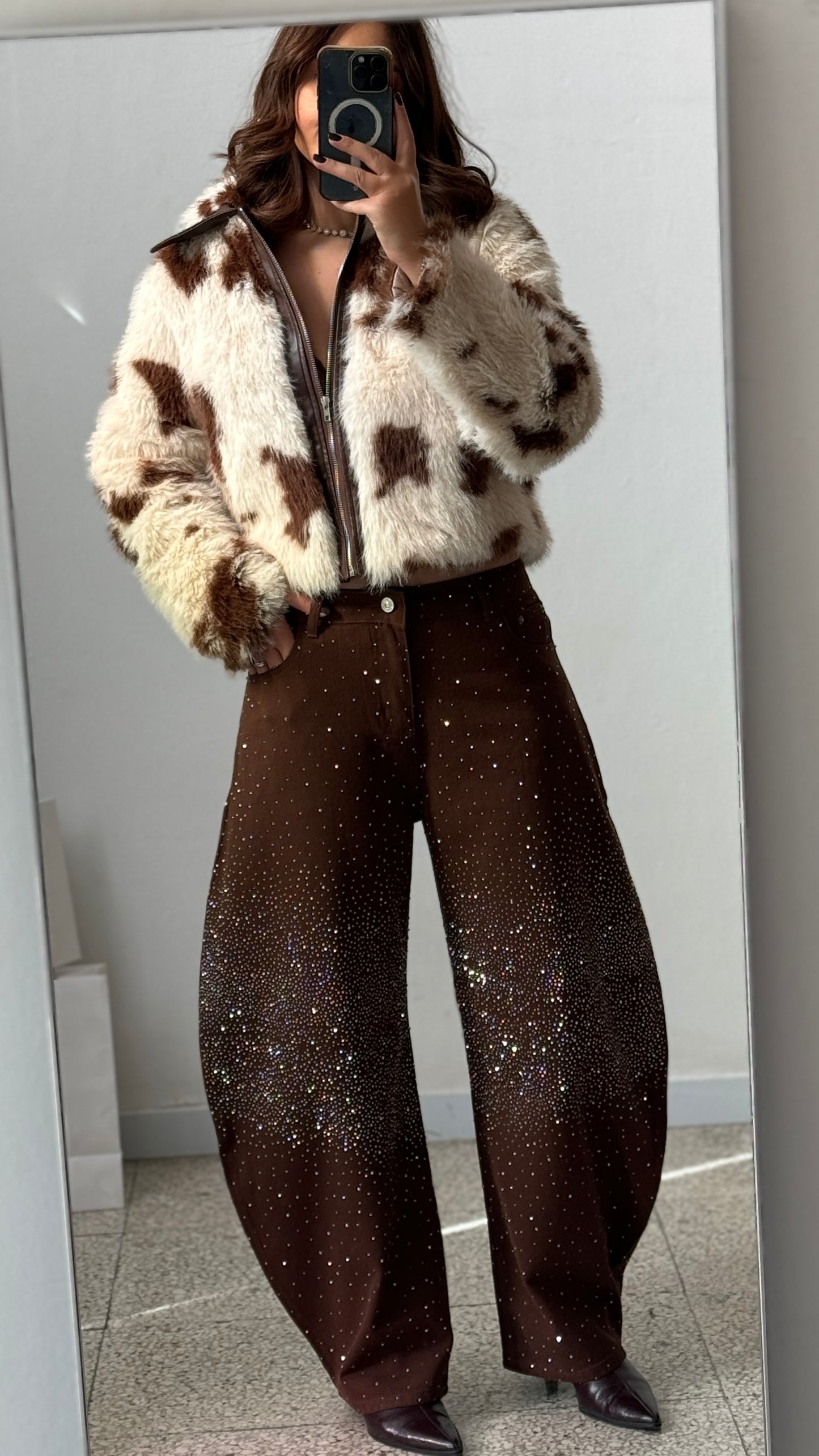 Sparkly Jeans in Brown