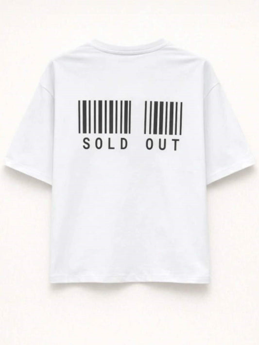 T-Shirt with SOLD OUT Back in White
