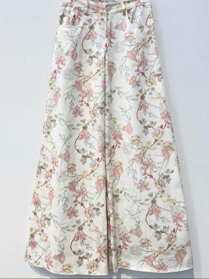 Wide Jeans in Flower Print