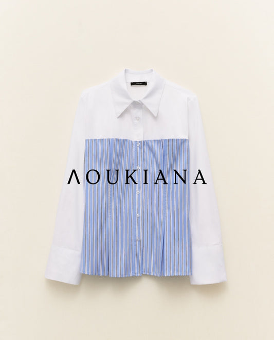 Shirt in White & Blue