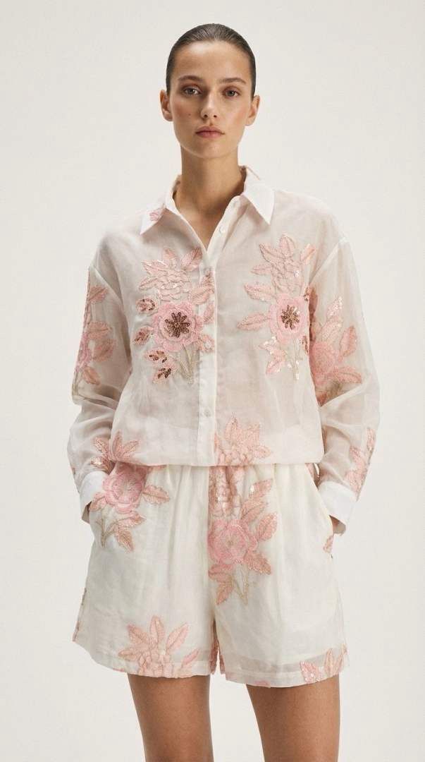 Embroidered Set in Cream