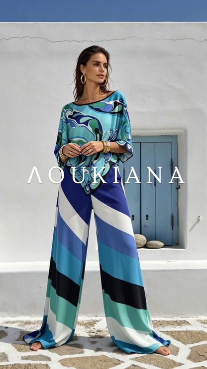 Elegant Set with Blue Print