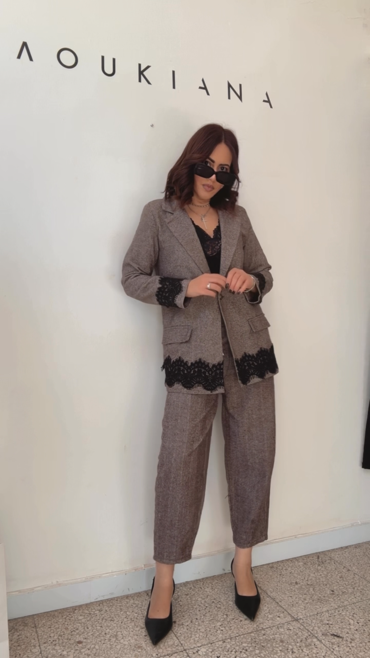 Suit Set with Lace Details