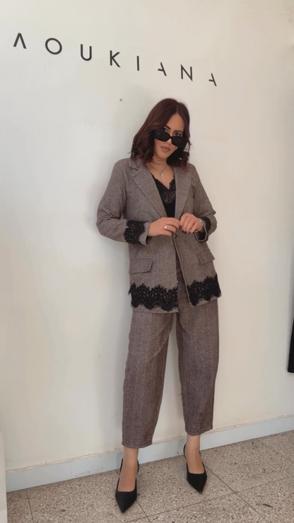 Suit Set with Lace Details