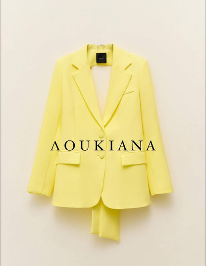 Suit Set with Bow Back in Yellow