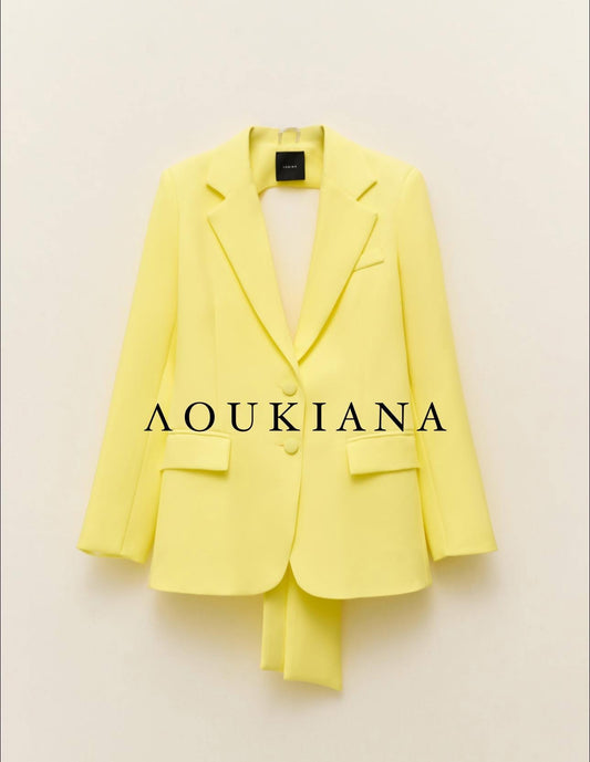 Suit Set with Bow Back in Yellow