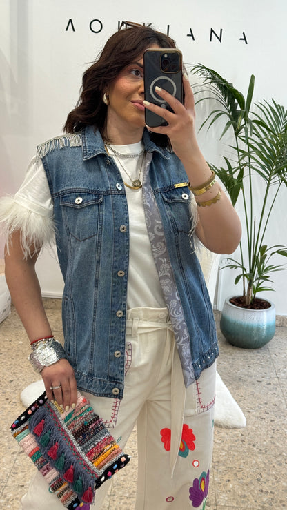 Handmade Sleeveless Denim Jacket