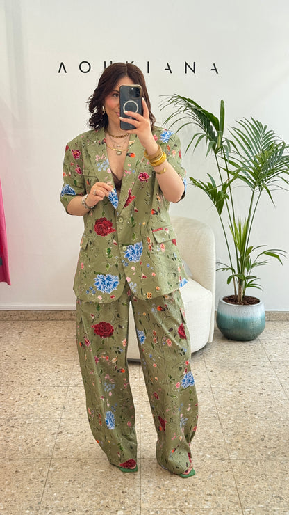 Floral Set in Khaki