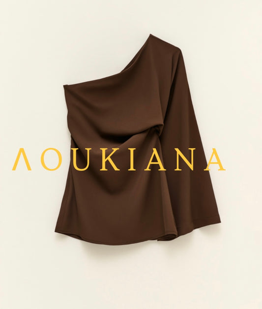 One-Shoulder Top in Brown