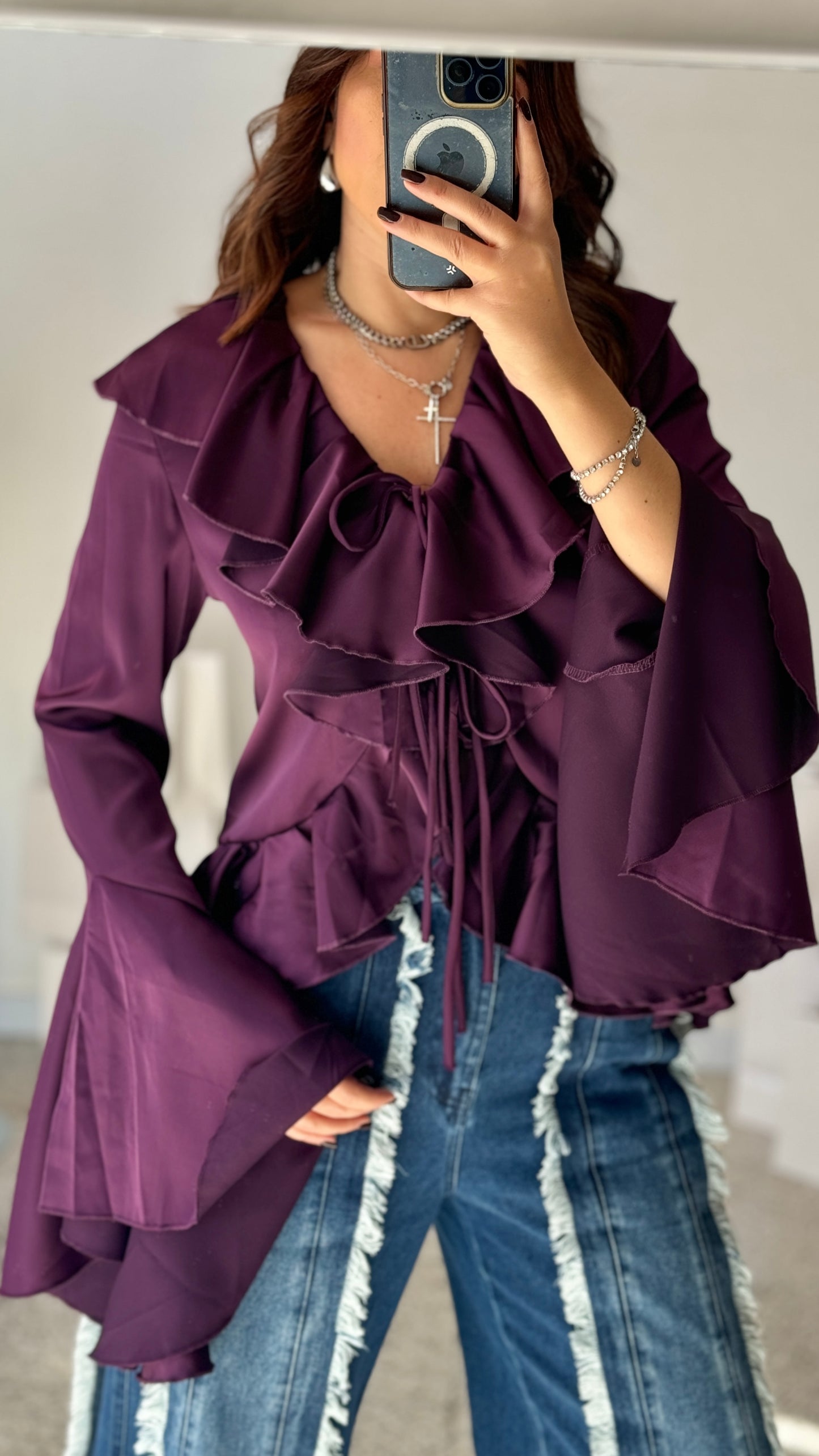 Top in Purple with Frill