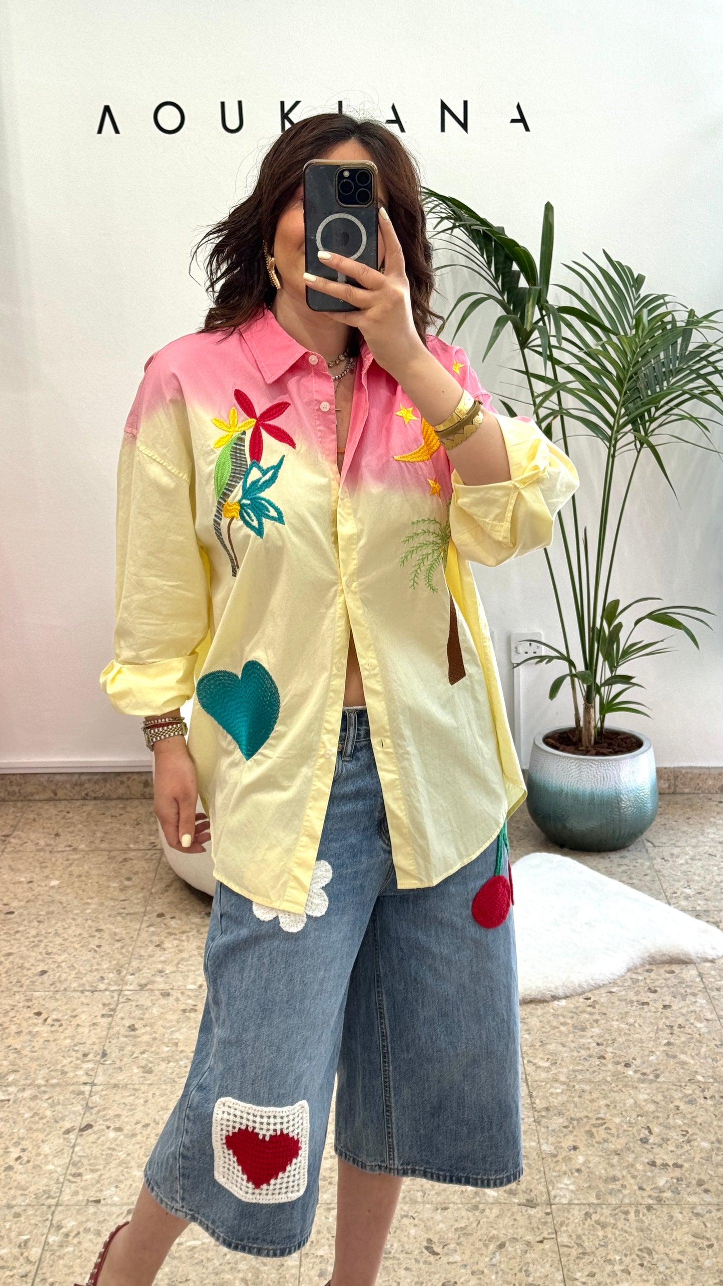 Spring Shirt in Yellow & Pink