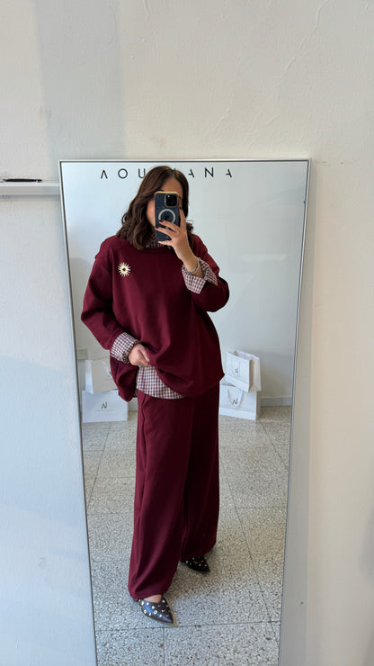 Tracksuit Set in Bordeaux
