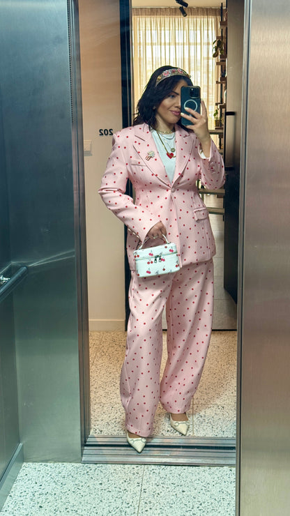 Pink & Red Polka Suit Set