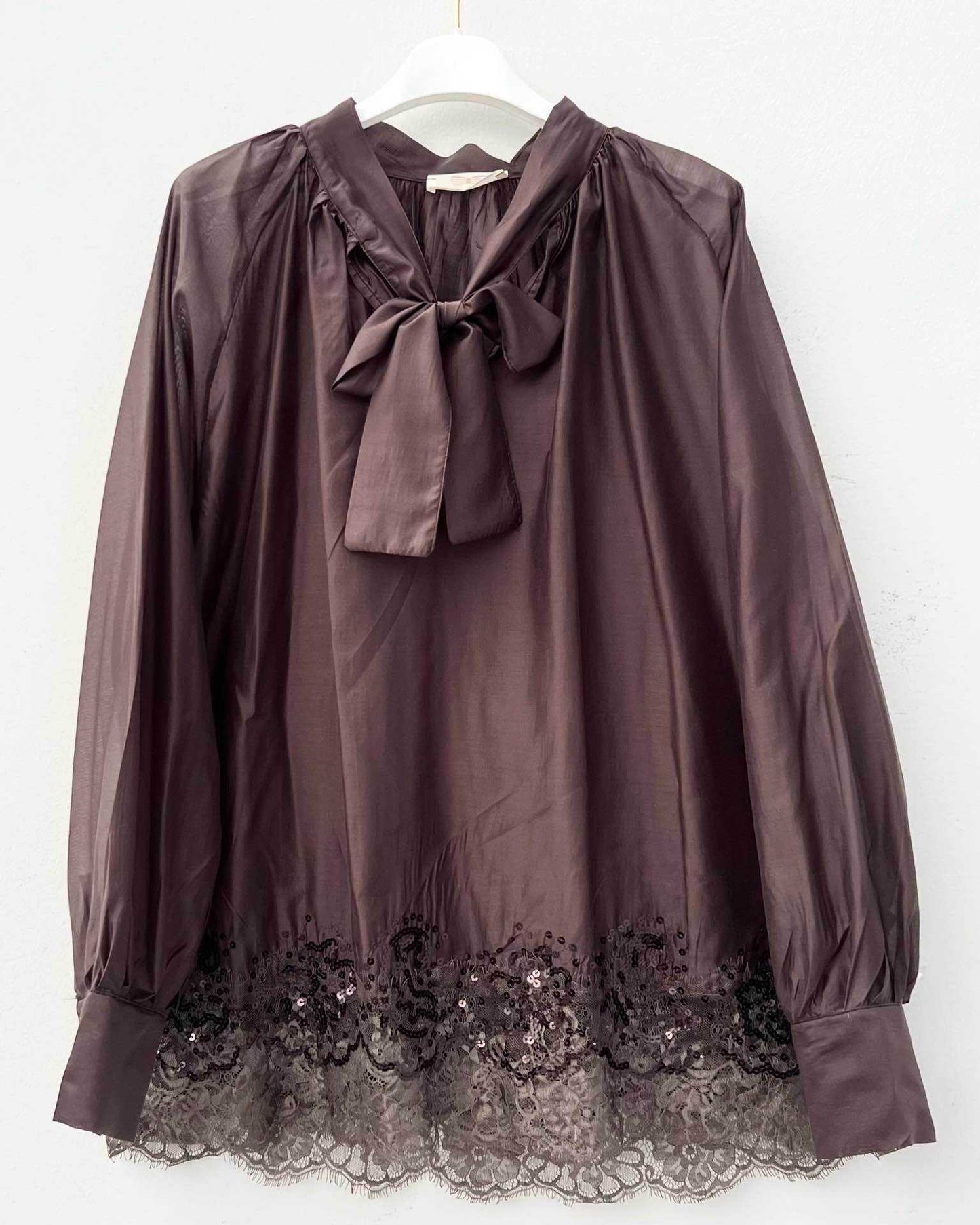 Top in Brown with Sequin Details