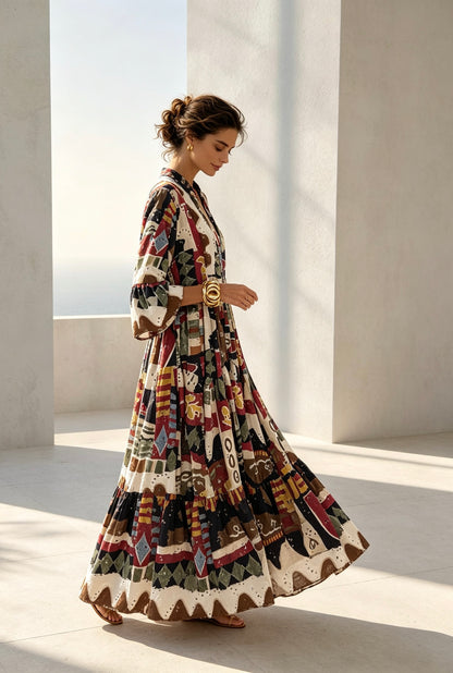 Multicolor Print Dress