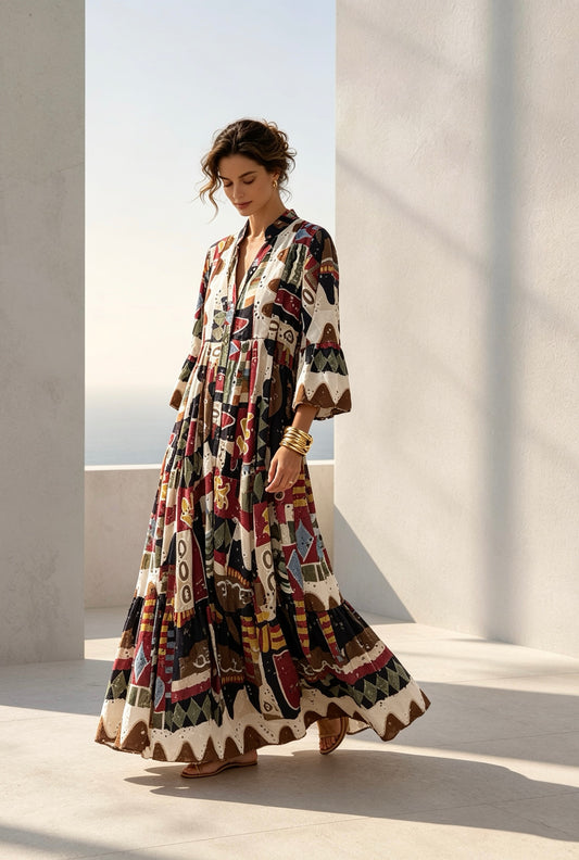 Multicolor Print Dress