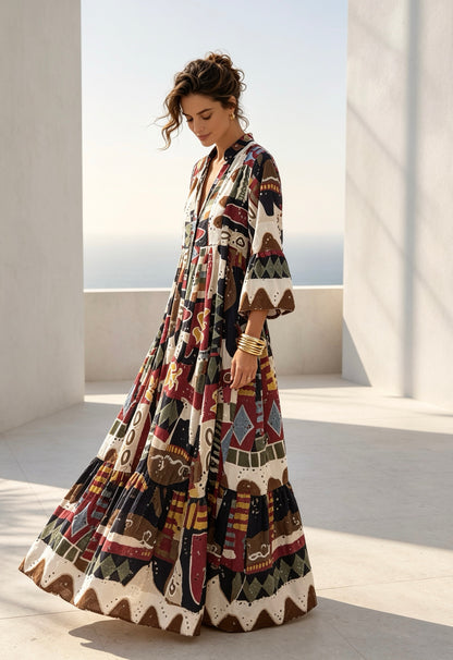 Multicolor Print Dress