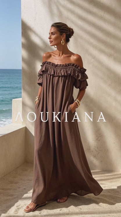 Airy Dress in brown colour
